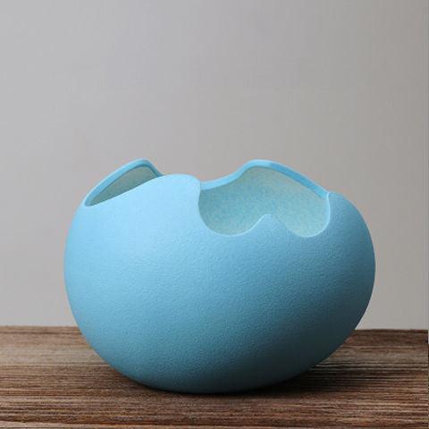 Eggshell Living Room Ceramic Hydroponic Vase Pot Desktop Flower Small And Simple Indoor Green Dill - Pacisia