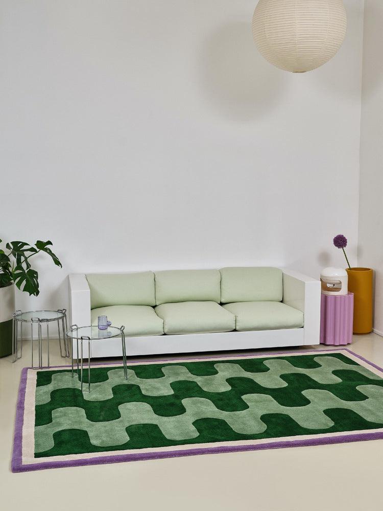 Living Room Coffee Table Checkerboard Carpet Modern Light Luxury Household Cashmere-like Floor Mat - Pacisia