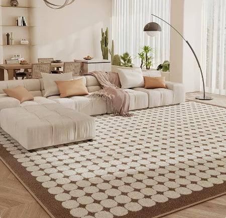 Living Room Carpet Checkerboard Bedroom Floor Cushion Sofa Coffee Table Blanket Dirt Resistant - Pacisia