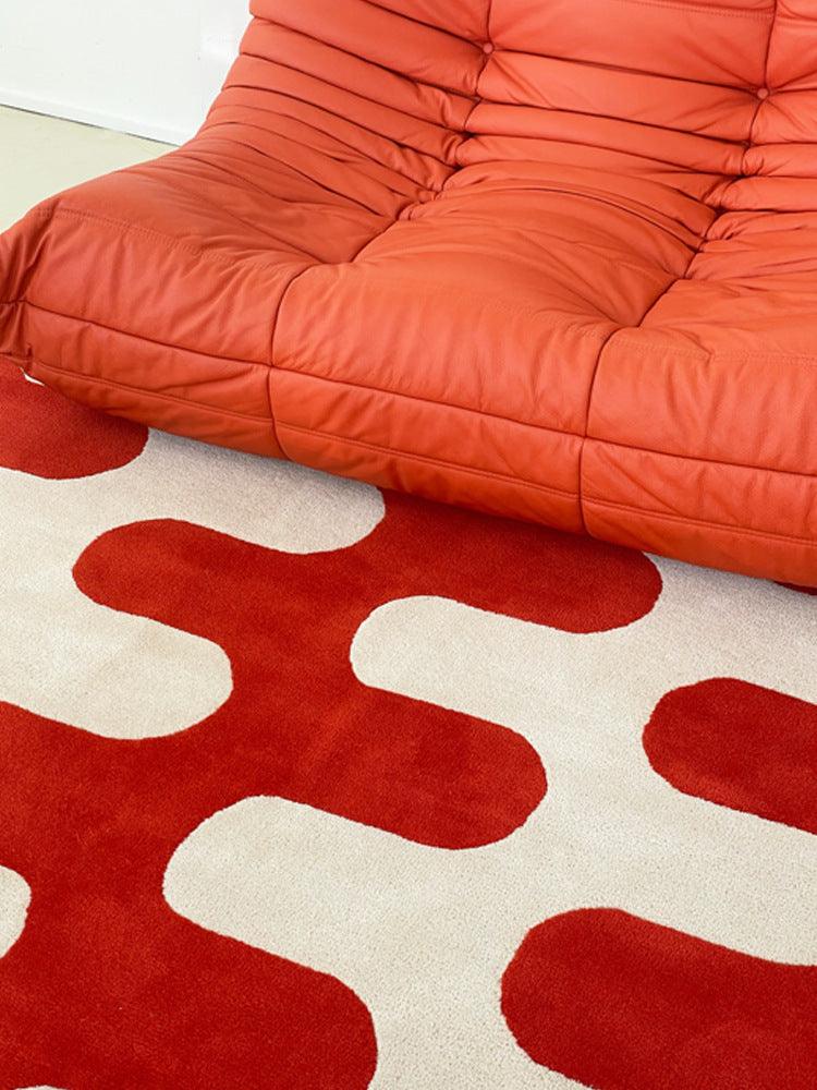 Living Room Coffee Table Checkerboard Carpet Modern Light Luxury Household Cashmere-like Floor Mat - Pacisia