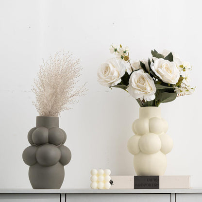 Simple Modern Bubble Ball Ceramic Vase Special-shaped Flower Container High-grade Indoor Soft Decoration - Pacisia