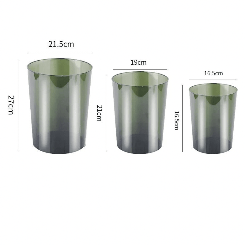 Luxury Transparent Trash Can Without Lid Garbage Bin Home Office Rubbish Nordic Garbage Container Waste Basket Kitchen Dustbin - Pacisia