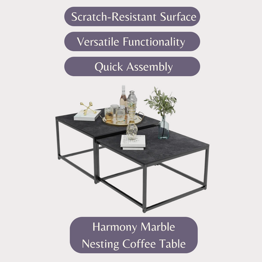 Harmony Marble Nesting Coffee Table Set