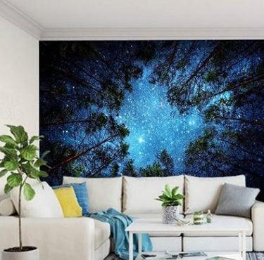 Foreign trade for home decoration wall hanging forest starry tapestry ins net red anchor models background cloth factory direct sales - Pacisia
