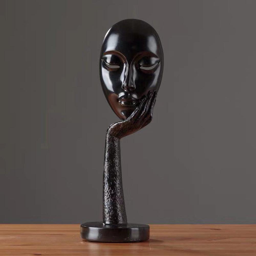 Nordic Abstract Art Thinker Thinking Lady Mask Figurine Resin Statue Office TV Cabinet Home Decoration Crafts - Pacisia