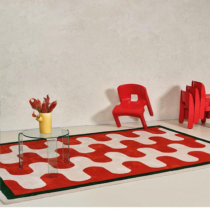 Living Room Coffee Table Checkerboard Carpet Modern Light Luxury Household Cashmere-like Floor Mat - Pacisia