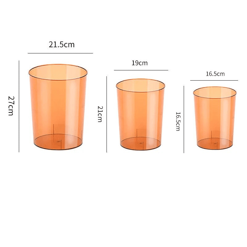 Luxury Transparent Trash Can Without Lid Garbage Bin Home Office Rubbish Nordic Garbage Container Waste Basket Kitchen Dustbin - Pacisia