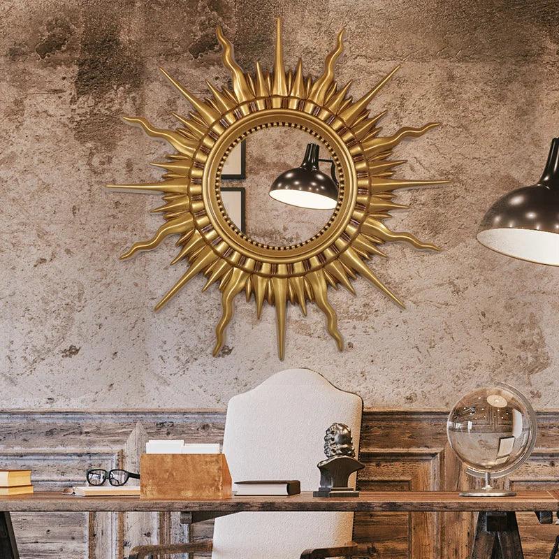 Modern minimalist European style hanging fashion living room creative background wall porch sun fireplace mirror WF1105 - Pacisia