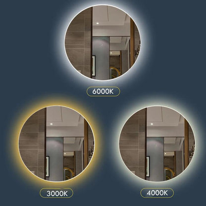 Round Bathroom Mirror Smart Makeup LED Mirror Adjustable BackLight With Bluetooth Speaker For Hotel Bedroom Decoration Mirrorg - Pacisia