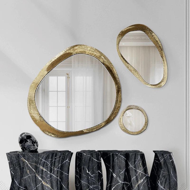 Wall Nordic Glass Irregular Mirrors Nordic Bathroom Art Luxury Modern Mirrors Crafts Girl Specchi Decorativi Home Decorating - Pacisia
