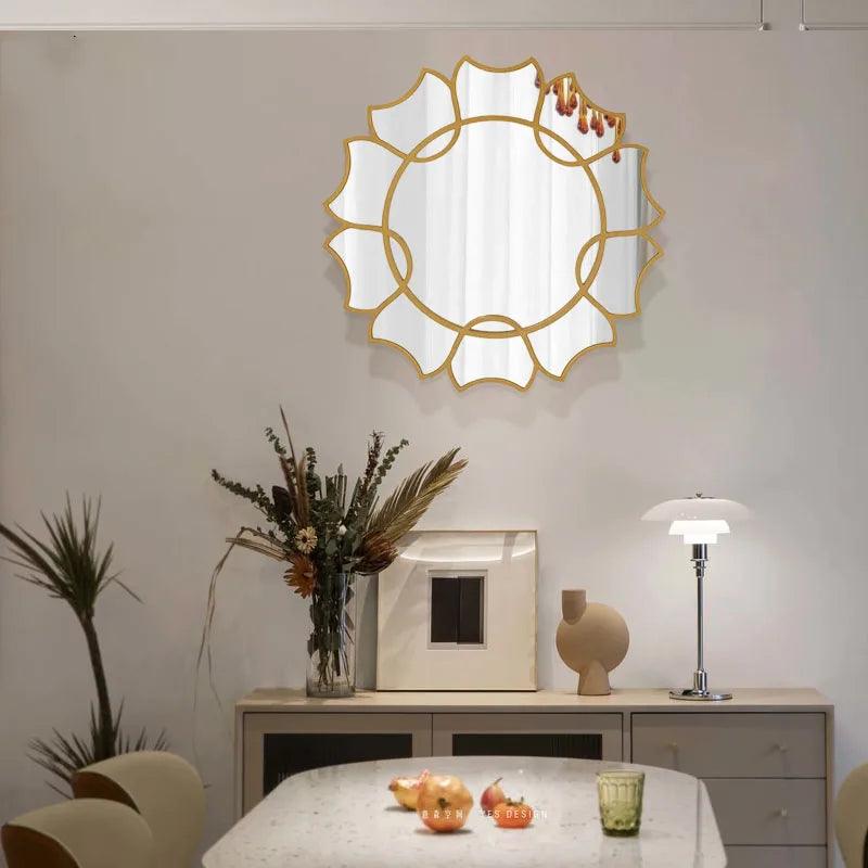 Shower Irregular Mirrors Vanity Design Macrame Aesthetic Mirrors Quality Funky Specchi Decorativi Home Decoration Accessories - Pacisia