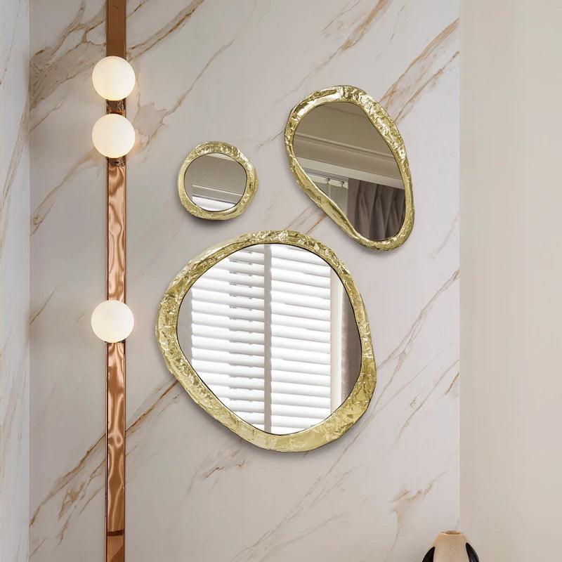 Wall Nordic Glass Irregular Mirrors Nordic Bathroom Art Luxury Modern Mirrors Crafts Girl Specchi Decorativi Home Decorating - Pacisia