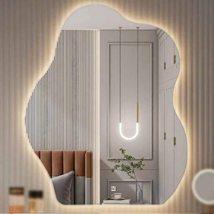 Dressing Table Makeup Mirror Led Light Irregular Vanity Mirror Luxury Bedroom Espejo Maquillaje Luz Room Decoration Aesthetic - Pacisia