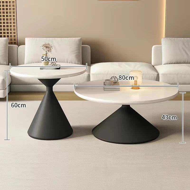 Aesthetic White Coffee Tables Minimalist Premium Unique Round Side Table Nordic Modern Mesas De Centro Para Sala Furniture - Pacisia