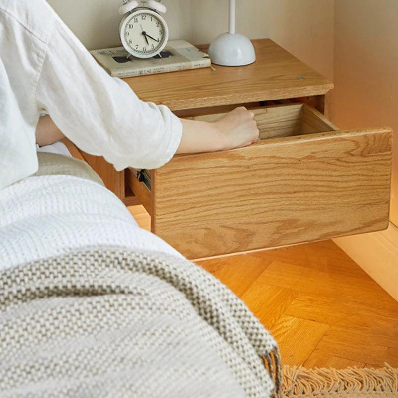 Small Floating Bedside Table Nightstand Low Minimalist Bedside Table Nightstand Wooden Mesitas De Noche Italian Furniture WK50NT - Pacisia
