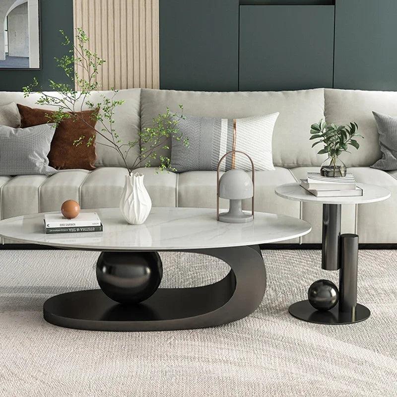 White Marble Center Table Modern Luxury High Vanity Elegant Minimalist Coffee Table Funky Tavolino Da Salotto Home Furnitures - Pacisia