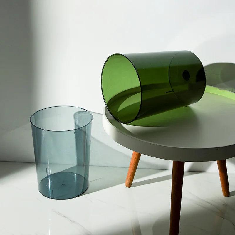 Luxury Transparent Trash Can Without Lid Garbage Bin Home Office Rubbish Nordic Garbage Container Waste Basket Kitchen Dustbin - Pacisia