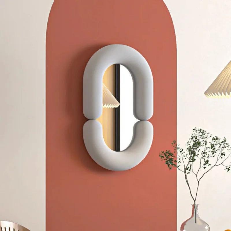 Women Makeup Mirror Oval Wall Quality Luxury Unbreakable Bedroom Bathroom Mirrors Small Design Room Decor - Pacisia