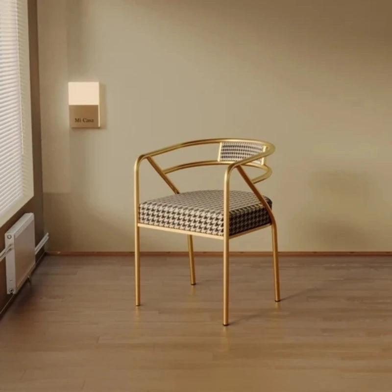 Gold Beautiful Dining Chairs Green Metal Elegant Modern Hotel Dinning Chair High Floor Design Chaise Salle A Manger Furnitures - Pacisia