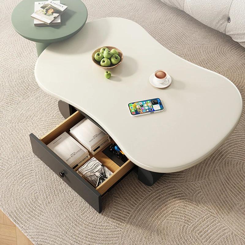 Round Coffee Table Side Living Room Design Vanity Floor Minimalist Small Coffee Table Center Mesa Centro Outdoor Furnitures - Pacisia