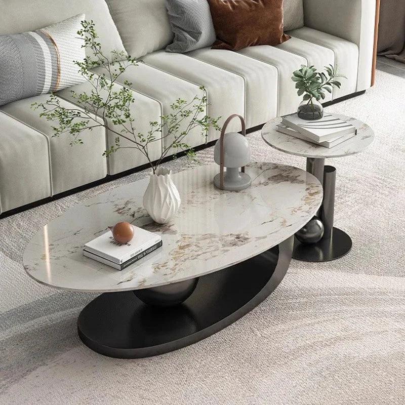 White Marble Center Table Modern Luxury High Vanity Elegant Minimalist Coffee Table Funky Tavolino Da Salotto Home Furnitures - Pacisia
