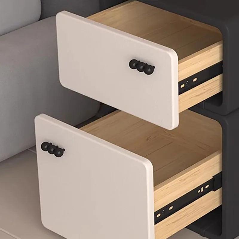 Cute Minimalist Nightstand Bedside Bedroom Cheap Hidden Storage Drawer Night Table Trendy Black Mesitas De Noche Furniture - Pacisia