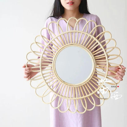 Nordic Decorative Wall Mirror Modern Style Small Bedroom Gift Mirror Hanging Display Espejos Aesthetic Mirror Home Decor - Pacisia