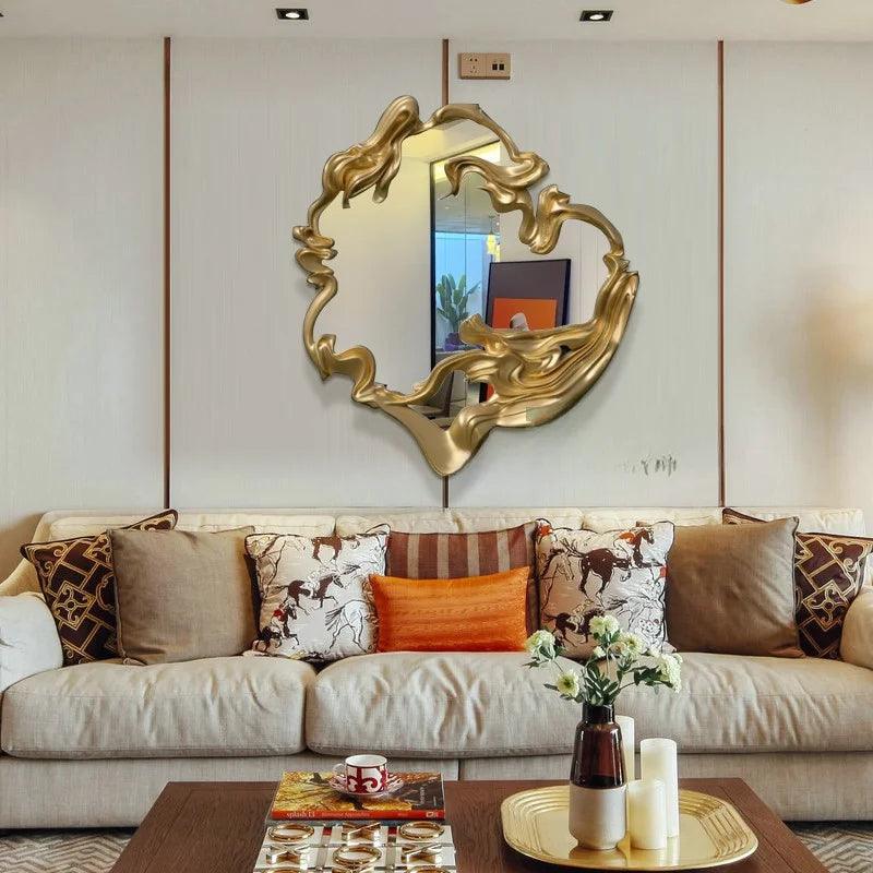 European style light luxury decorative mirror bedroom mirror wall mounted bathroom mirror art entrance mirror customization - Pacisia
