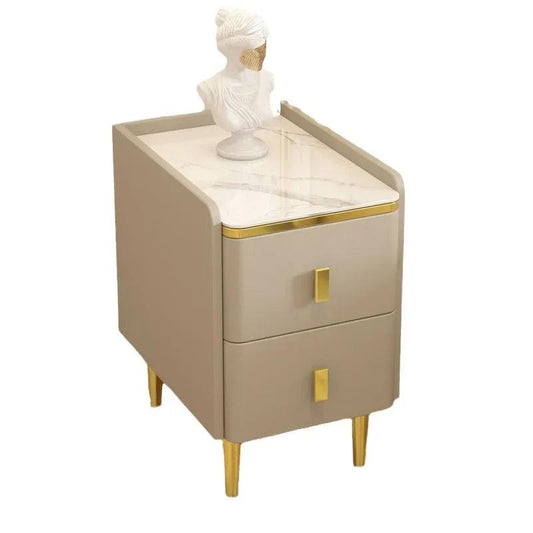 Gold Drawers Wooden Nightstands White Luxury Narrow Modern Side Bedside Table Living Room Design Meuble Chambre Home Decor - Pacisia