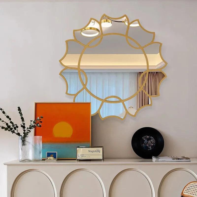 Shower Irregular Mirrors Vanity Design Macrame Aesthetic Mirrors Quality Funky Specchi Decorativi Home Decoration Accessories - Pacisia