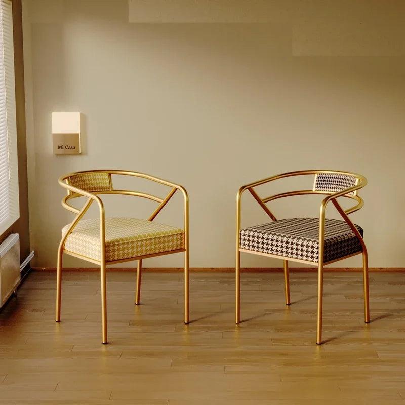 Gold Beautiful Dining Chairs Green Metal Elegant Modern Hotel Dinning Chair High Floor Design Chaise Salle A Manger Furnitures - Pacisia