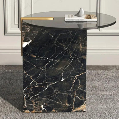 Italy Luxury Coffee Table Modern Unique Marble Round Transparent Glass Coffee Tables Corner Moveis Para Casa Bedroom Furniture - Pacisia