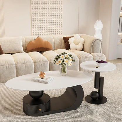 Lacquered White Coffee Table Round Designer Dressing Auxiliary Modern Coffee Table Marble Muebles Para El Hogar Garden Furniture - Pacisia