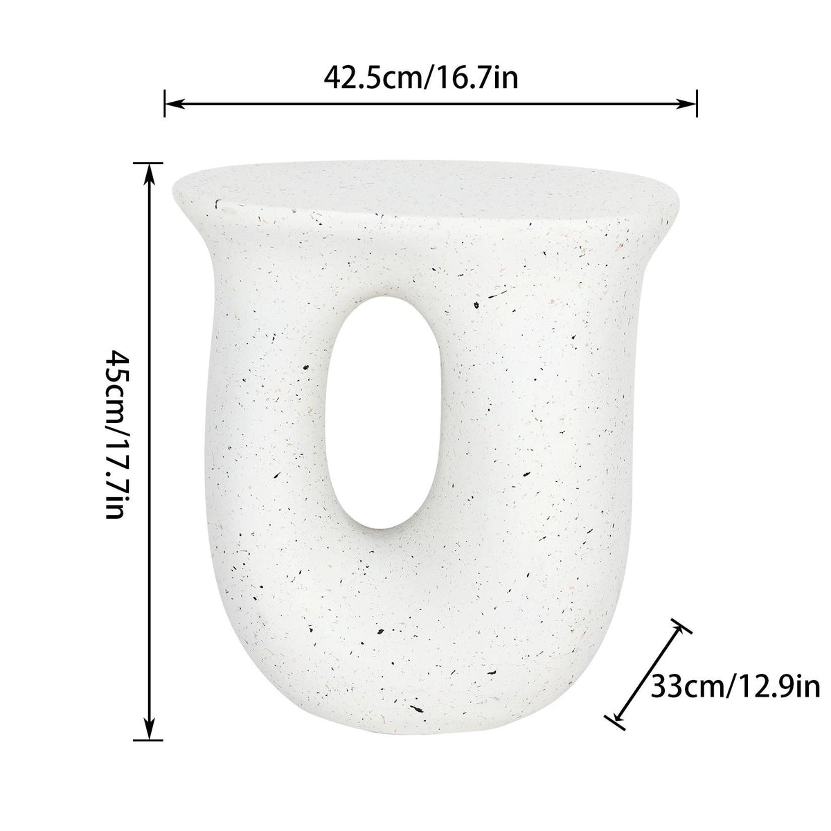 17.7" Pedestal Table Stand Cabin Decor, Handcast Polyresin, Full Color Finish End Table, Side Table, Plant Stand - Pacisia