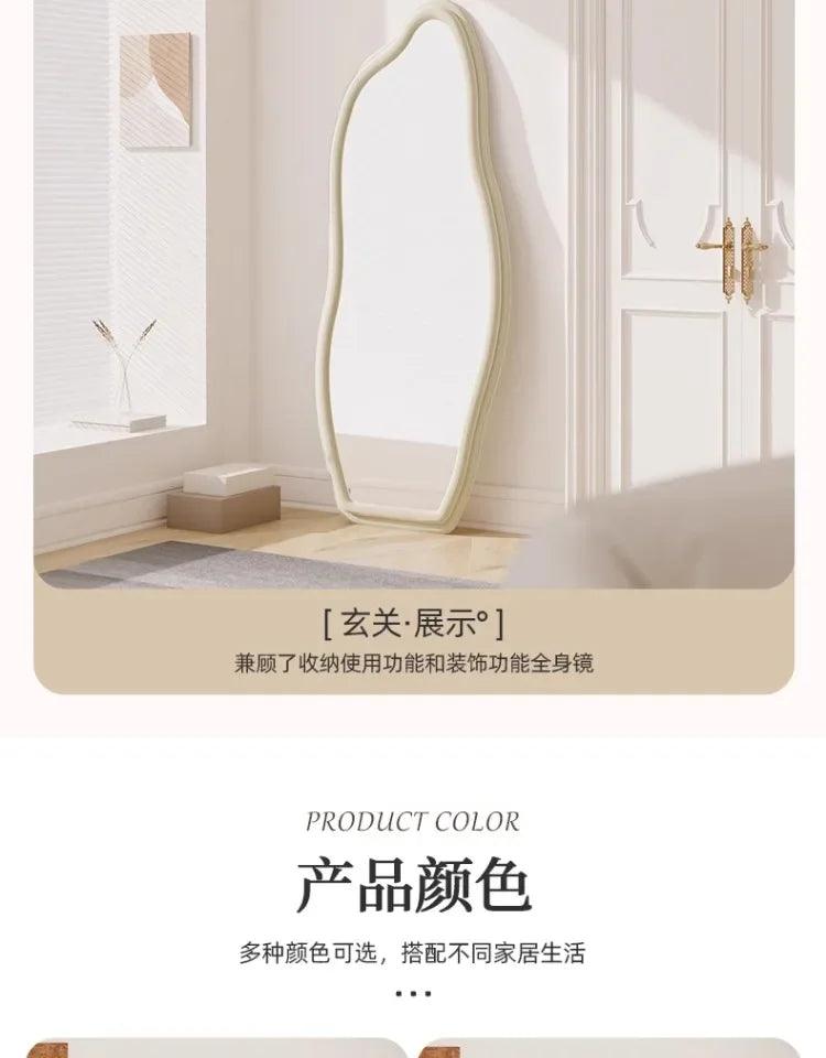 Internet celebrity full body home light luxury style dressing mirror wall mounted French retro floor mirror bedroom - Pacisia