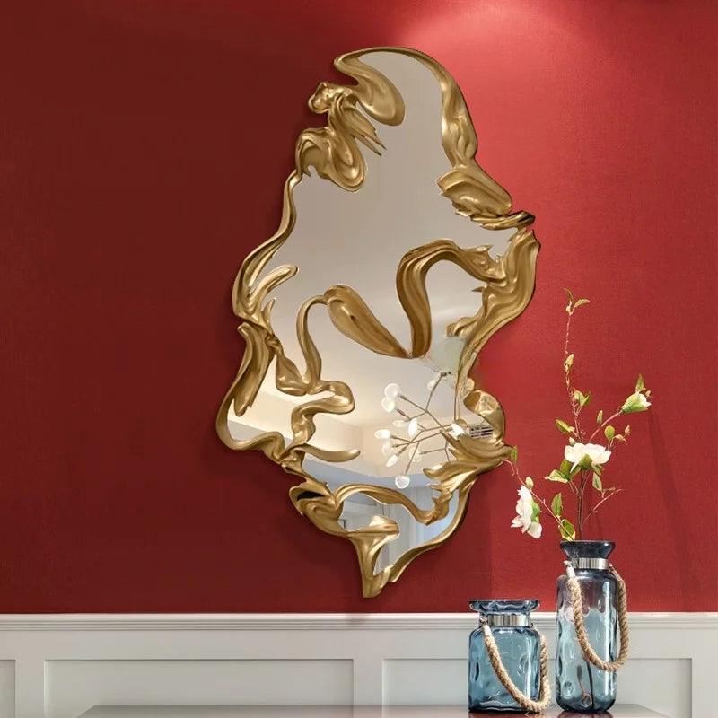European style light luxury decorative mirror bedroom mirror wall mounted bathroom mirror art entrance mirror customization - Pacisia