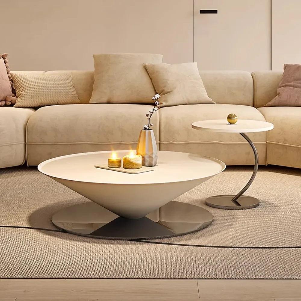 Aesthetic Modern Coffee Tables Nordic Round Organizer Light Luxury Side Table Multipurpose Small Apartment Mesa Home Furniture - Pacisia