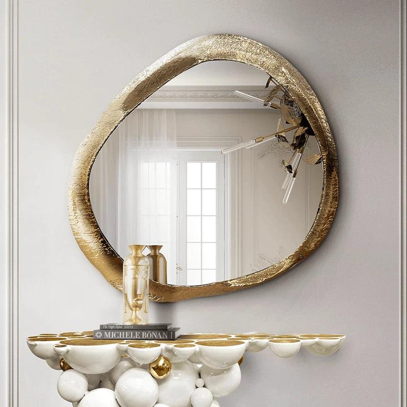Wall Nordic Glass Irregular Mirrors Nordic Bathroom Art Luxury Modern Mirrors Crafts Girl Specchi Decorativi Home Decorating - Pacisia