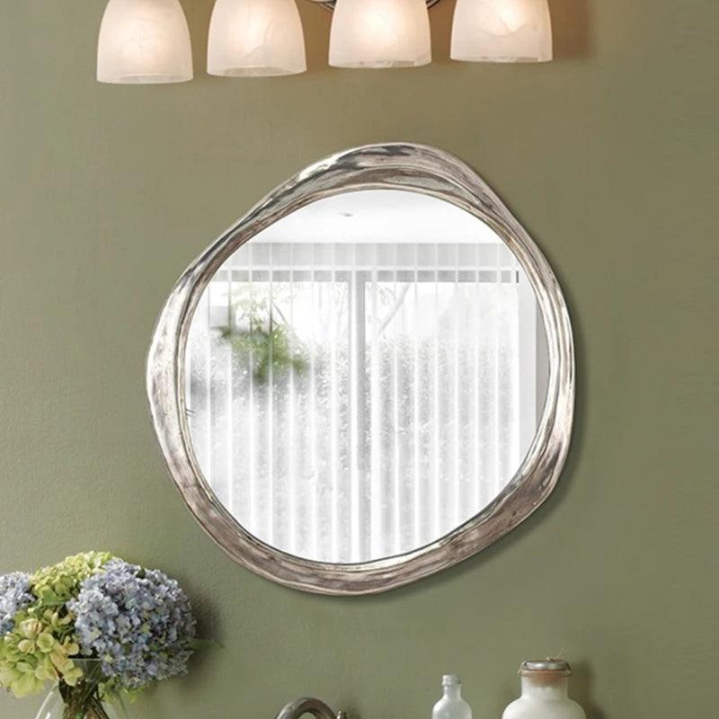 Handicraft Crafts Wall Mirror Bedroom Gold Length Mirror Standing Salon Interior Large Big Size Espejos Redondos Room Furniture - Pacisia