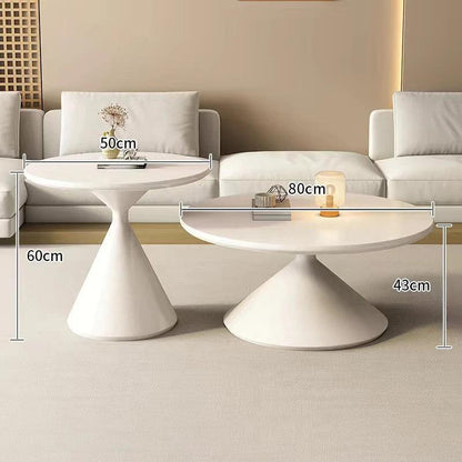 Aesthetic White Coffee Tables Minimalist Premium Unique Round Side Table Nordic Modern Mesas De Centro Para Sala Furniture - Pacisia