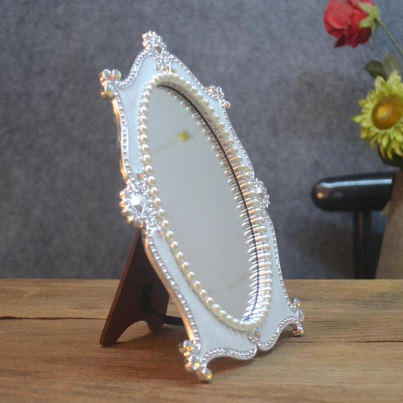 Oval Irregular Mirrors Aesthetic Living Room Cute Shower Mirrors Makeup Nordic Espejos Decorativos De Pared Home Decoration - Pacisia