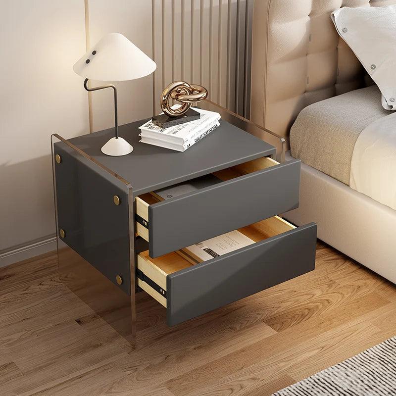 Bedroom Modern Nightstand Drawers Storage Aesthetic Design Minimalist Nightstand Wood Beige Table De Chevet Home Furniture - Pacisia