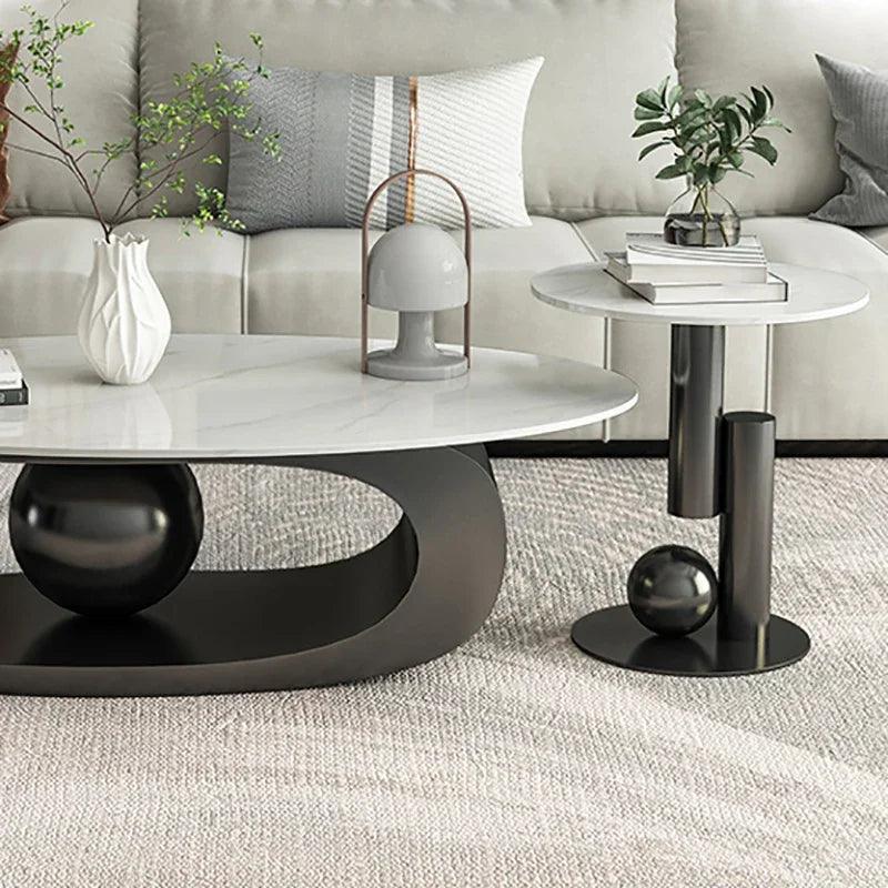 White Marble Center Table Modern Luxury High Vanity Elegant Minimalist Coffee Table Funky Tavolino Da Salotto Home Furnitures - Pacisia