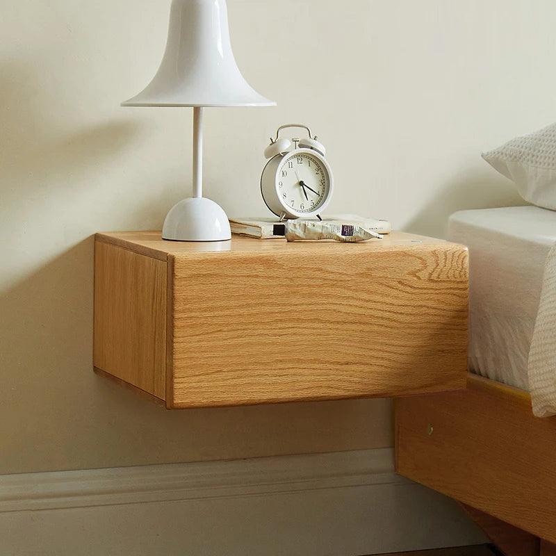 Small Floating Bedside Table Nightstand Low Minimalist Bedside Table Nightstand Wooden Mesitas De Noche Italian Furniture WK50NT - Pacisia