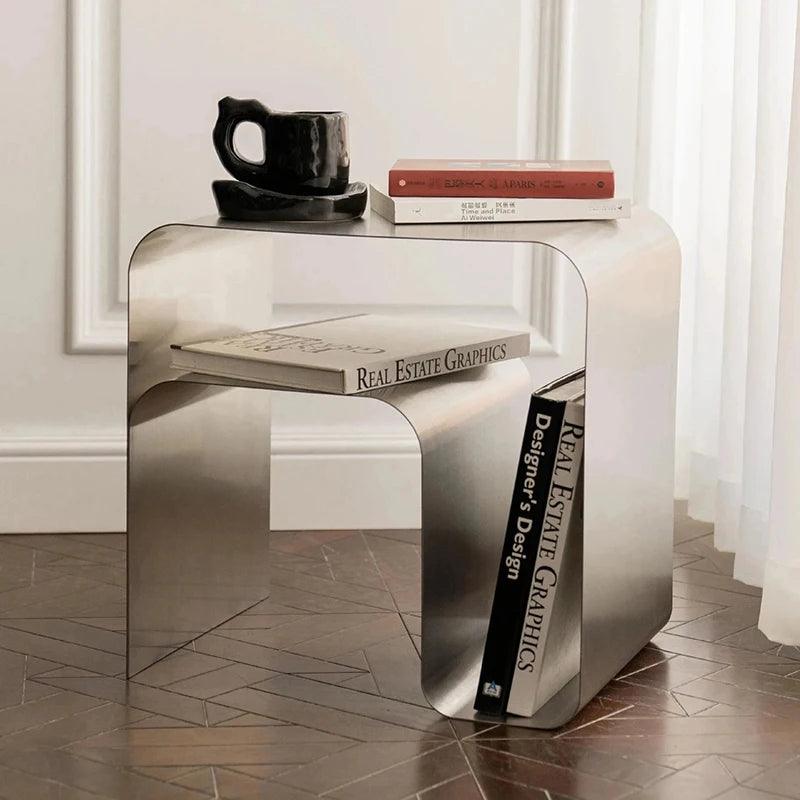 Medieval Minimalist Stainless Bedside Table Side Table Coffee Balcony Kitchen Aesthetic Table Vintage Mesa Centro Hall Furniture - Pacisia