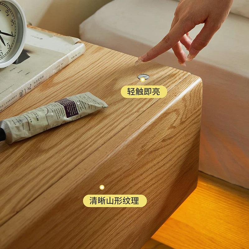 Small Floating Bedside Table Nightstand Low Minimalist Bedside Table Nightstand Wooden Mesitas De Noche Italian Furniture WK50NT - Pacisia