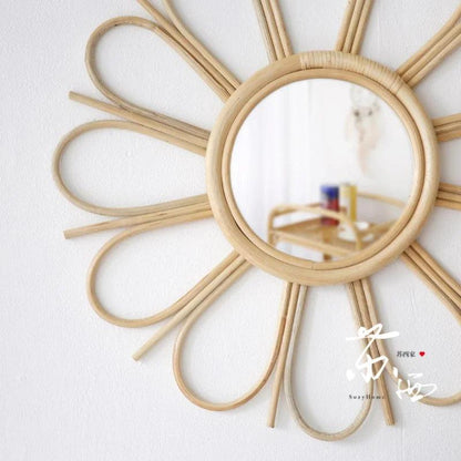 Nordic Decorative Wall Mirror Modern Style Small Bedroom Gift Mirror Hanging Display Espejos Aesthetic Mirror Home Decor - Pacisia