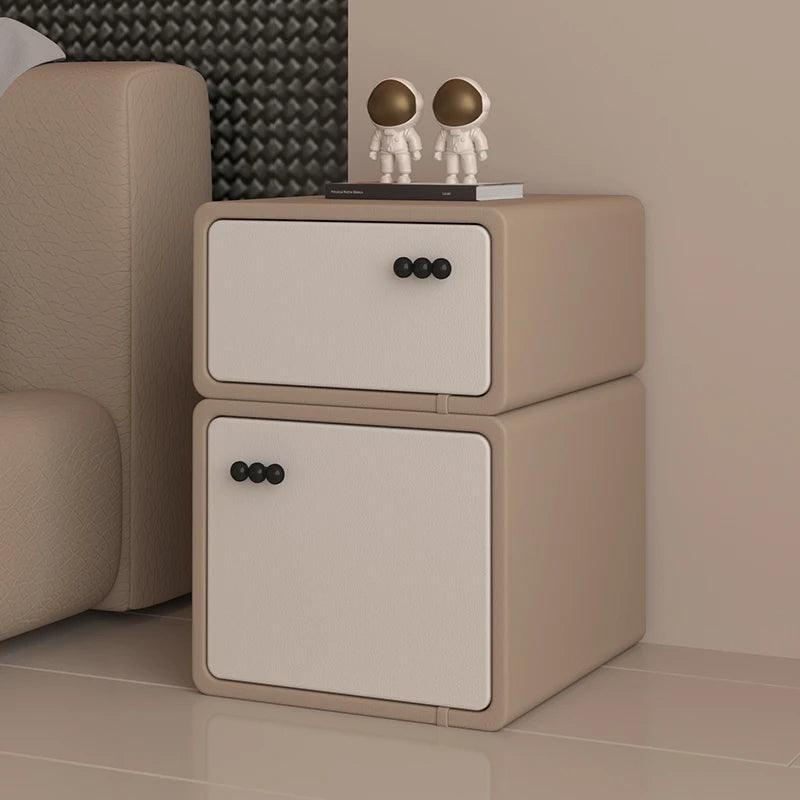 Cute Minimalist Nightstand Bedside Bedroom Cheap Hidden Storage Drawer Night Table Trendy Black Mesitas De Noche Furniture - Pacisia