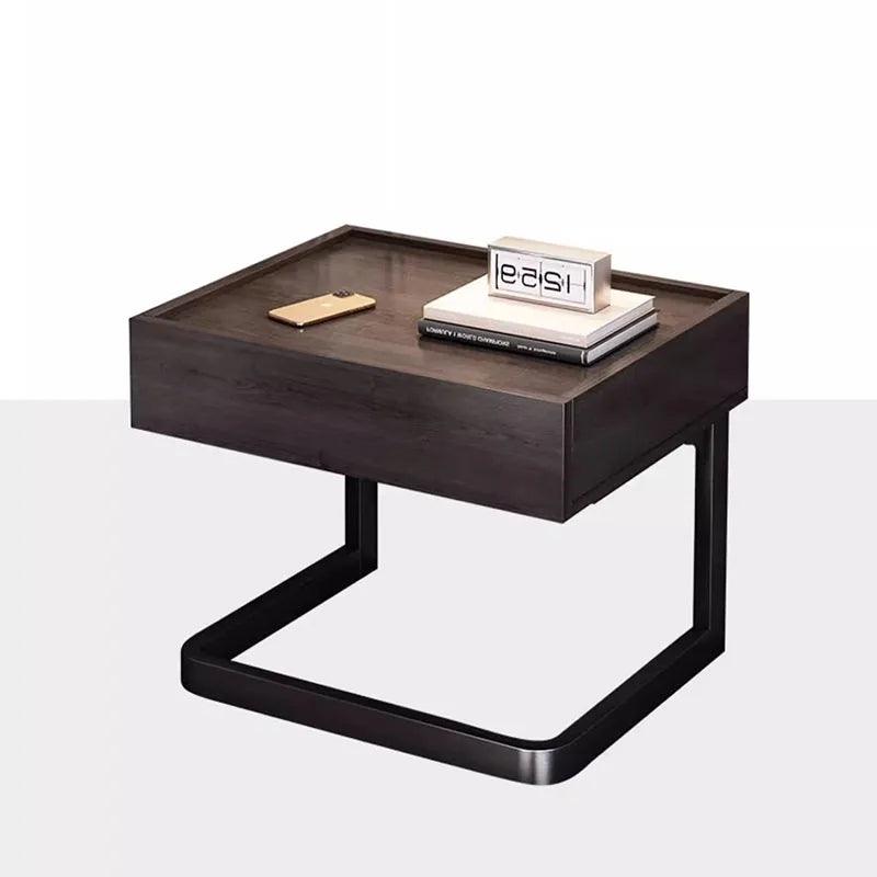 Hidden Storage Black Night Table Vintage Luxury Bedroom Space Saving Night Table Trendy Italian Storage Japandi Furniture - Pacisia