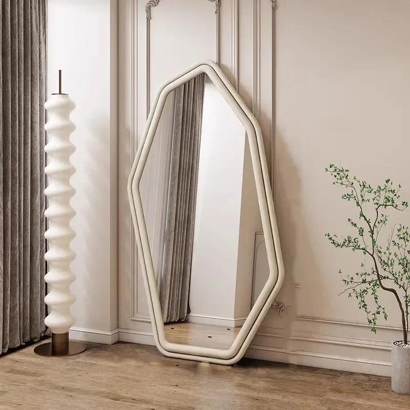 Vanity Wavy Mirrors Compact Design Korean Standing Mirrors Funky Irregular Decoracion Para El Hogar Home Decoration Accessories - Pacisia